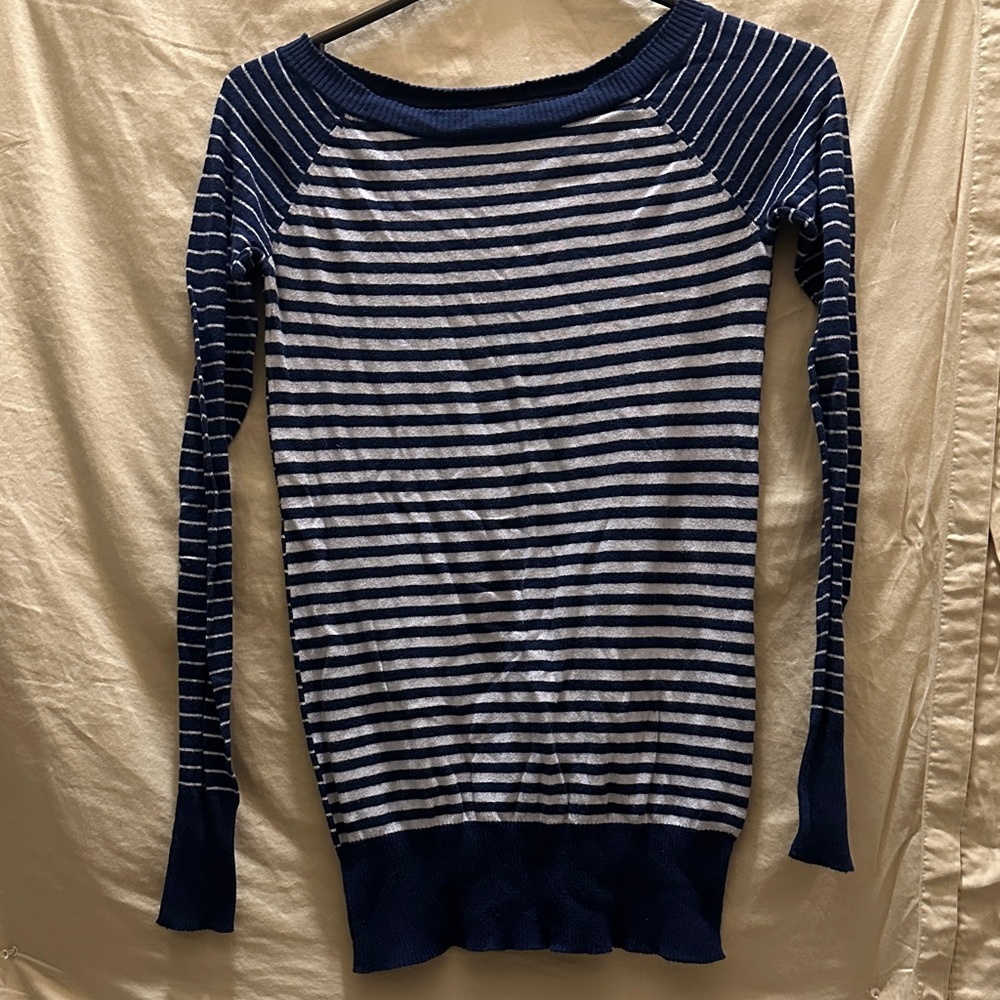 Nollie Blue and White Striped Top